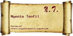 Nyeste Teofil névjegykártya